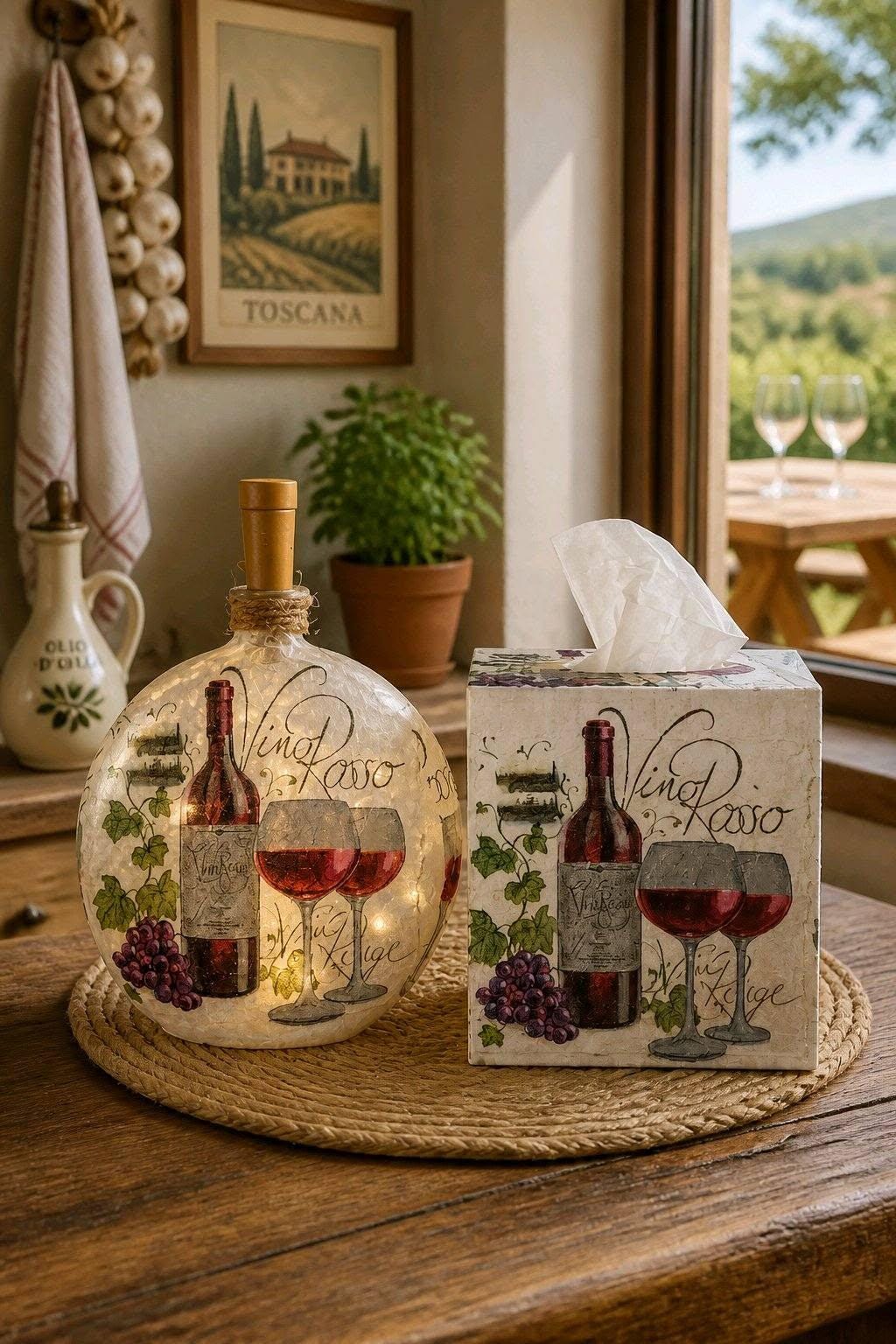Decorative Wine Bottle Light-Up w/Timer: Wine Accent Decor