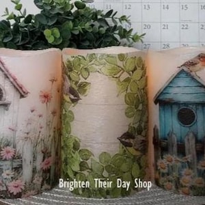 BIRD FLAMELESS CANDLE w/Timer, Bird Flameless Candle w/Timer, Bird Candle, Bird Lover Gift, Bird Decoration, Bird Decor, Flameless Candle