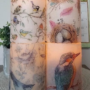 BIRD FLAMELESS CANDLE w/Timer, Bird Flameless Candle, Flameless Candle, Bird Candle, Bird Gift, Bird Decoration, Housewarming Gift, Birds
