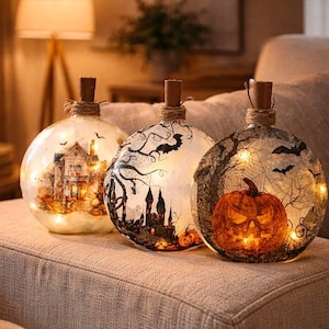 Decorative Halloween Bottle Light w/Timer: Halloween Accent Decor
