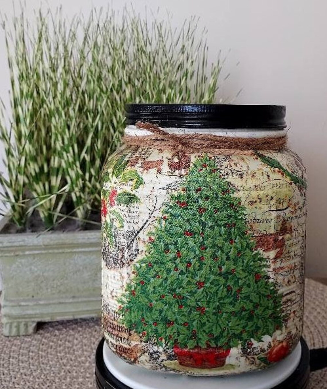 CHRISTMAS Cookie Jar Christmas Snack Jar Christmas Canister Etsy