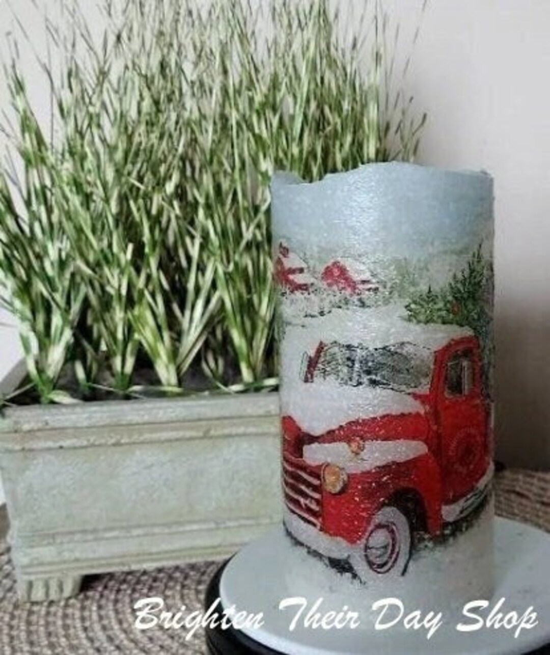 CHRISTMAS Flameless Candle W/timer, Christmas Flameless Candle