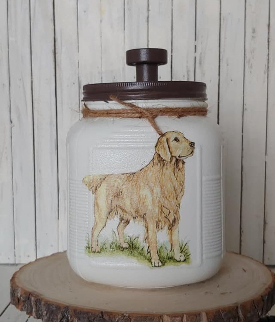 Dog Cookie Jar Dog Snack Jar Golden Retriever Canister Dog Etsy