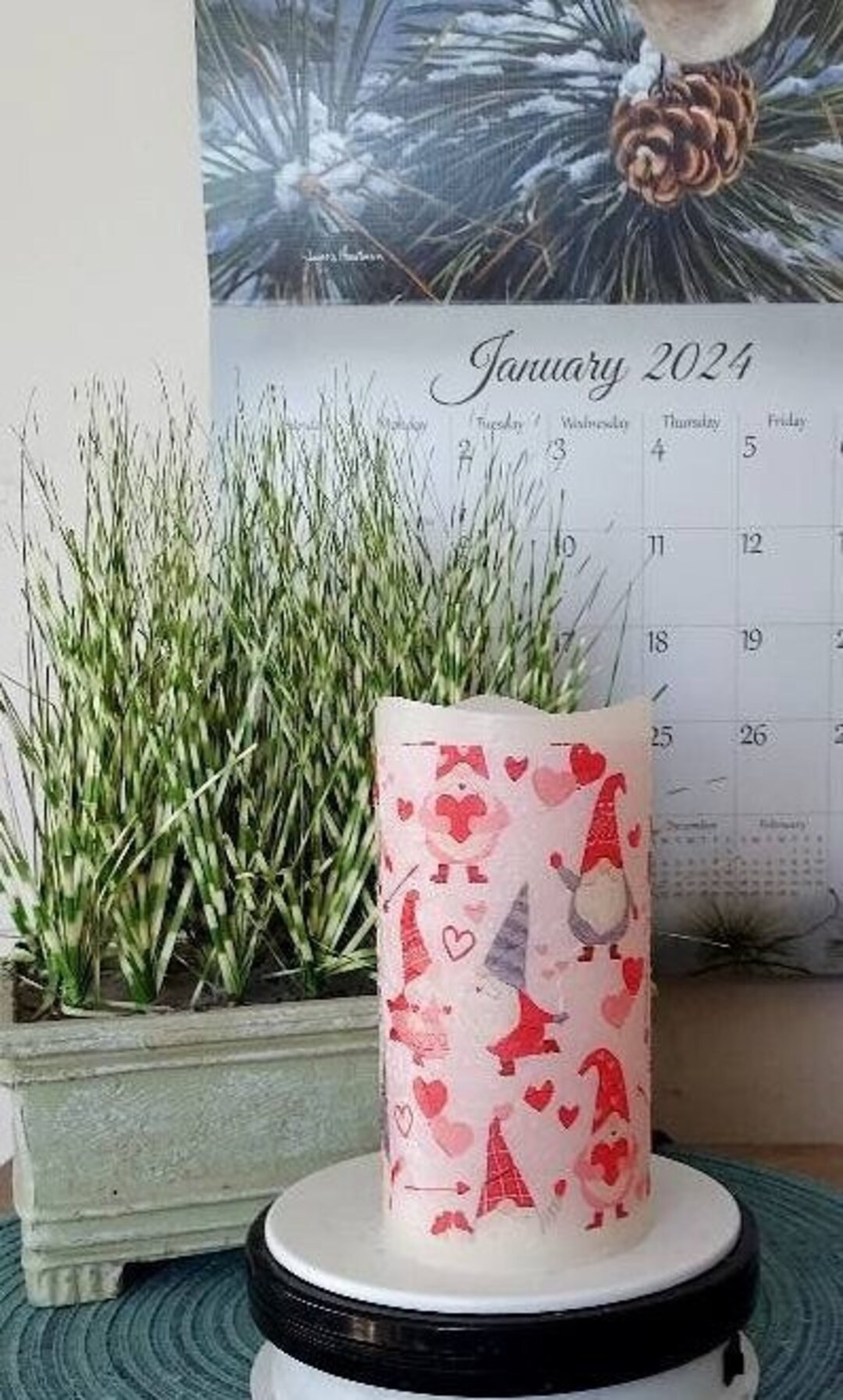 VALENTINE'S DAY Flameless Candle W/timer, Flameless Candle, Gnome