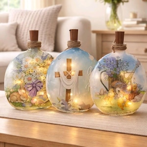 Decorative Easter Bottle Light w/Timer: Easter Accent Decor