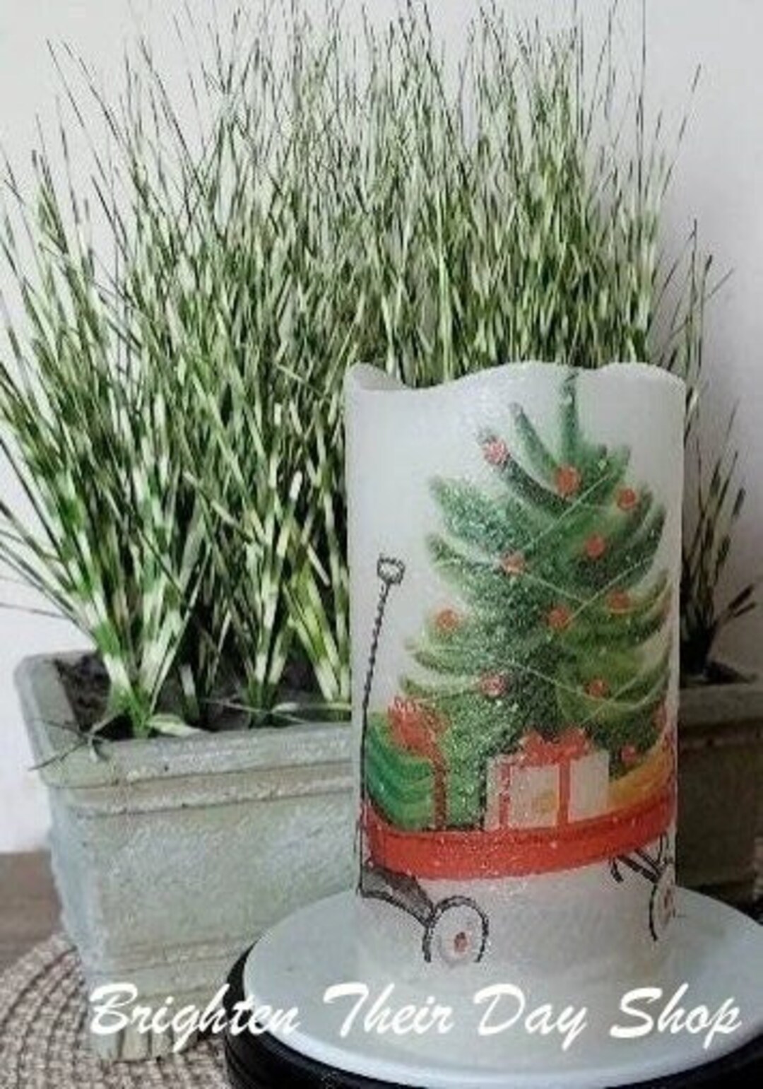 CHRISTMS FLAMELESS CANDLE W/timer, Christmas Candle, Flameless Candle