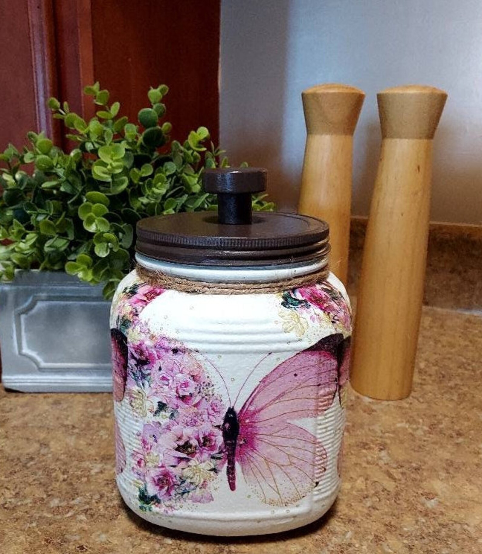 BUTTERFLY Cookie Jar Butterfly Snack Jar Butterfly Canister Etsy