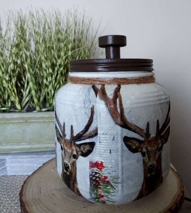 DEER Cookie Canister Deer Snack Canister Deer Canister Deer Etsy