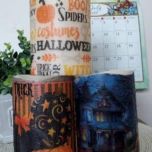 HALLOWEEN FLAMELESS CANDLE with timer, Halloween Decoration, Halloween Decor, Halloween Candle, Flameless Candle, Halloween Gift, Halloween