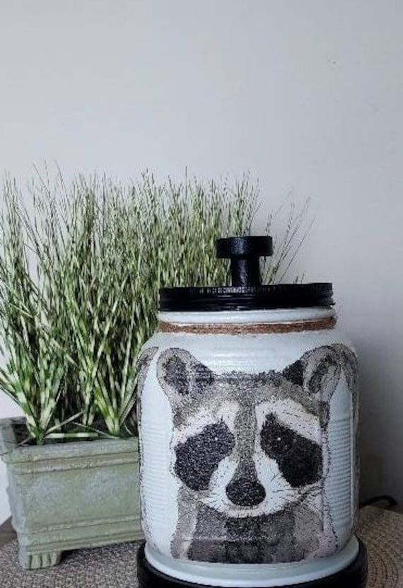 RACCOON Cookie Jar Raccoon Snack Jar Raccoon Canister Etsy