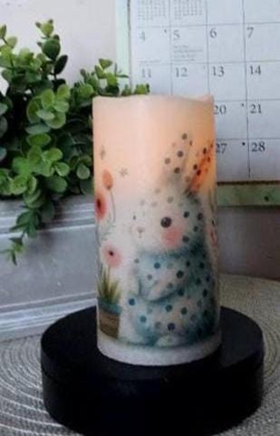 RABBIT Flameless Candle W/timer, Rabbit Flameless Candle, Rabbit Candle ...