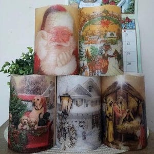 CHRISMTAS FLAMELESS Candle w/Timer, Flameless Candle, Christmas Decoration, Christmas Candles, Christmas Gift, Candle Gift, Christmas Decor