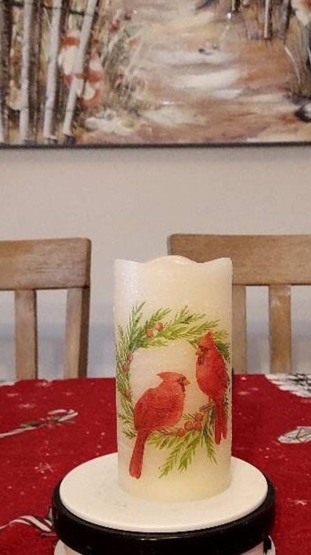 CARDINAL Flameless Candle W/timer Cardinal Flameless Candle Etsy