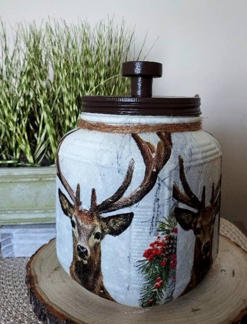 DEER Cookie Canister Deer Snack Canister Deer Canister Deer Etsy