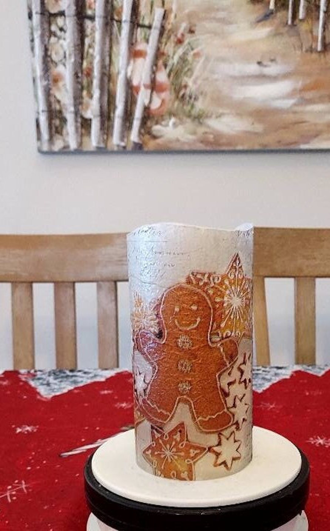 GINGERBREAD MAN FLAMELESS Candle W/timer, Gingerbread Man Candle