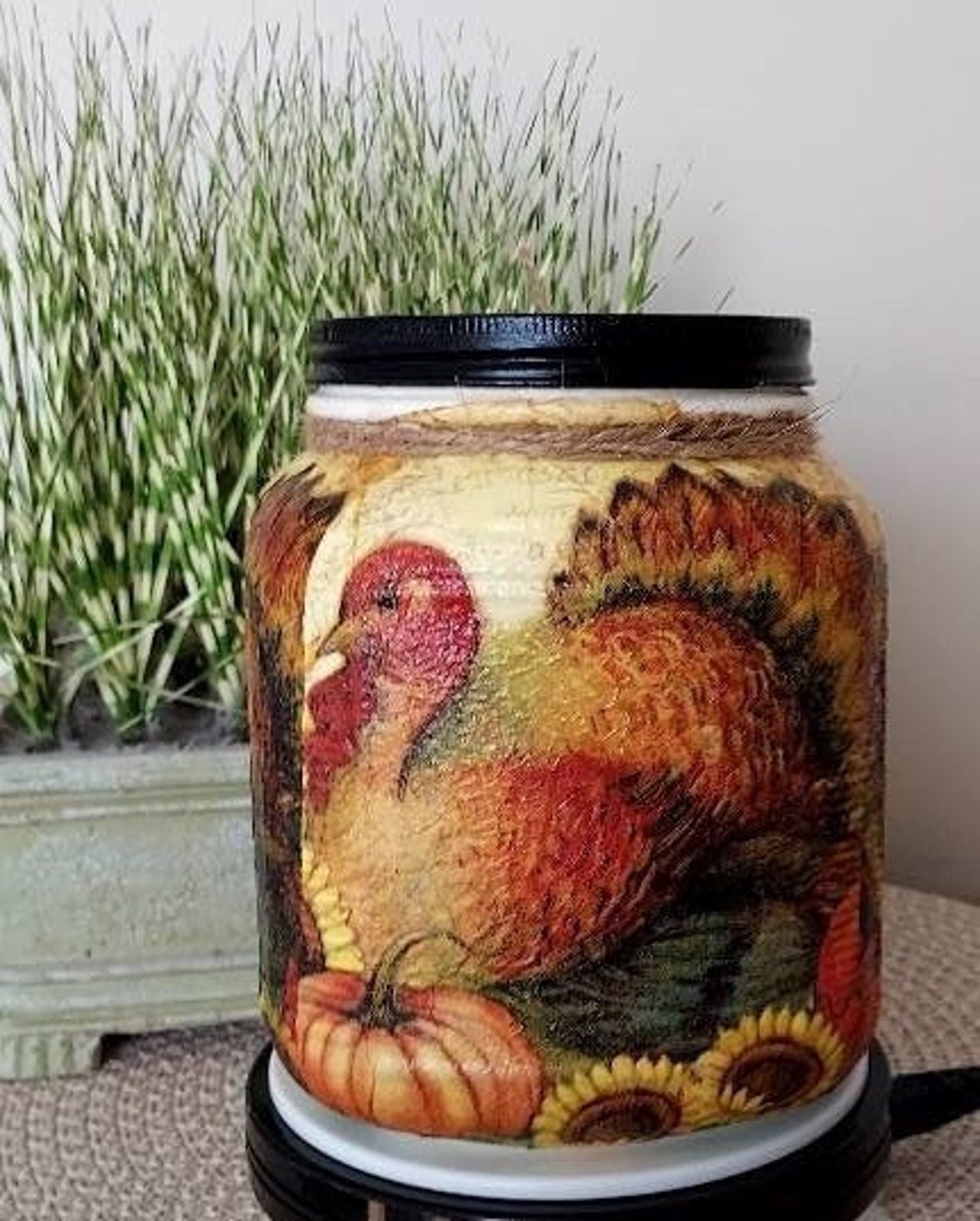 TURKEY Cookie Jar Turkey Snack Jar Turkey Canister Turkey Etsy