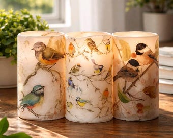 Bird Flameless Candle w/Timer: Bird Accent Decor