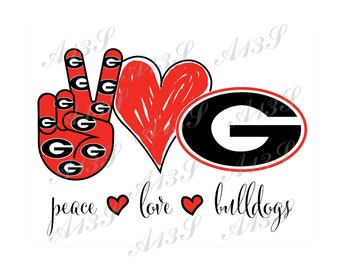 Peace Love Bulldogs Digital Download - Etsy