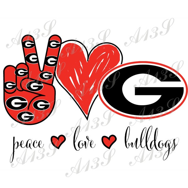 Peace Love Bulldogs Digital Download