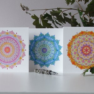 Lot de 3 cartes de voeux mandalas