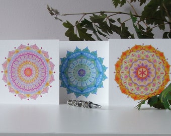 Set of 3 Mandala Greetings Cards