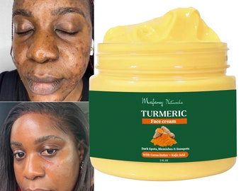 Crème pour le visage au curcuma, détachant, peau plus nette, lisse et uniforme