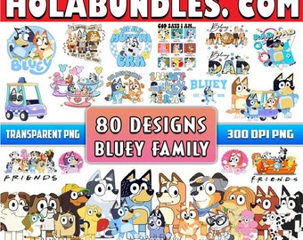 80 disegni Blue Dog Png Mega Bundle, Blue Dog Compleanno Png Sublimazione, Blue Dog Family Png Clipart Sublimazione Download digitale