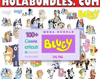 Bluey SVG Files Set Bundle / Sólo Bluey svg y png, Bluey Family Bundle / Bluey y Bingo Svg Cut Files / Bluey Digital Download / Trendy