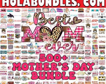 500+ bundle PNG per la festa della mamma, citazioni della mamma PNG, mamma png, file digitale, download istantaneo