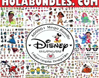 60000+ Mega Svg Bundle Cricut File A STRATI, Topolino, Minnie, Frozen, Moana, Ariel, Elsa, Stitch, Toy Story, Pooh PNG SVG