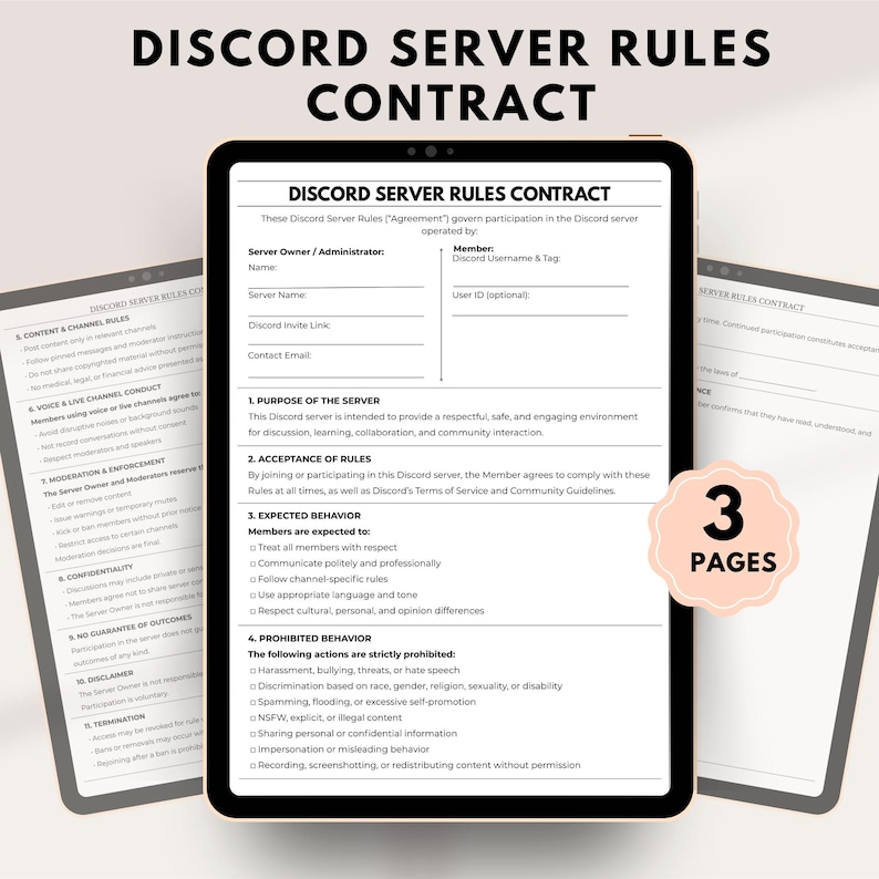 Discord Rp Rules Editable Discord Server Rules Contract | Discord Community Guidelines ...