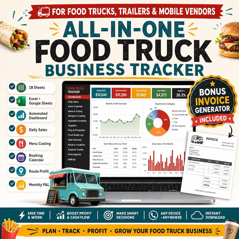 Food Truck Excel Template - Etsy