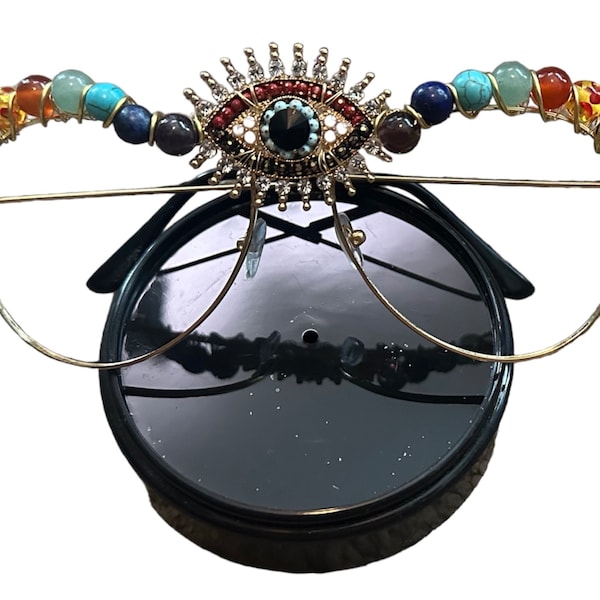 Copper Wire-Wrapped Aviator Sunglasses with Semi-Precious Gemstones: Handmade Elegance for Unique Style
