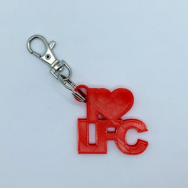 Liverpool I Love LFC Heart Keyring Keychain Bag Clip Charm Gift For Him Keyfob 3D Printed  Cool Fun Present Football Fan Party Bag