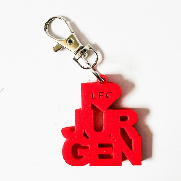 I Love Heart Jurgen Klopp Liverpool LFC Keyring Keychain Bag Clip Keyfob Charm Football Fan Gift Party Bag