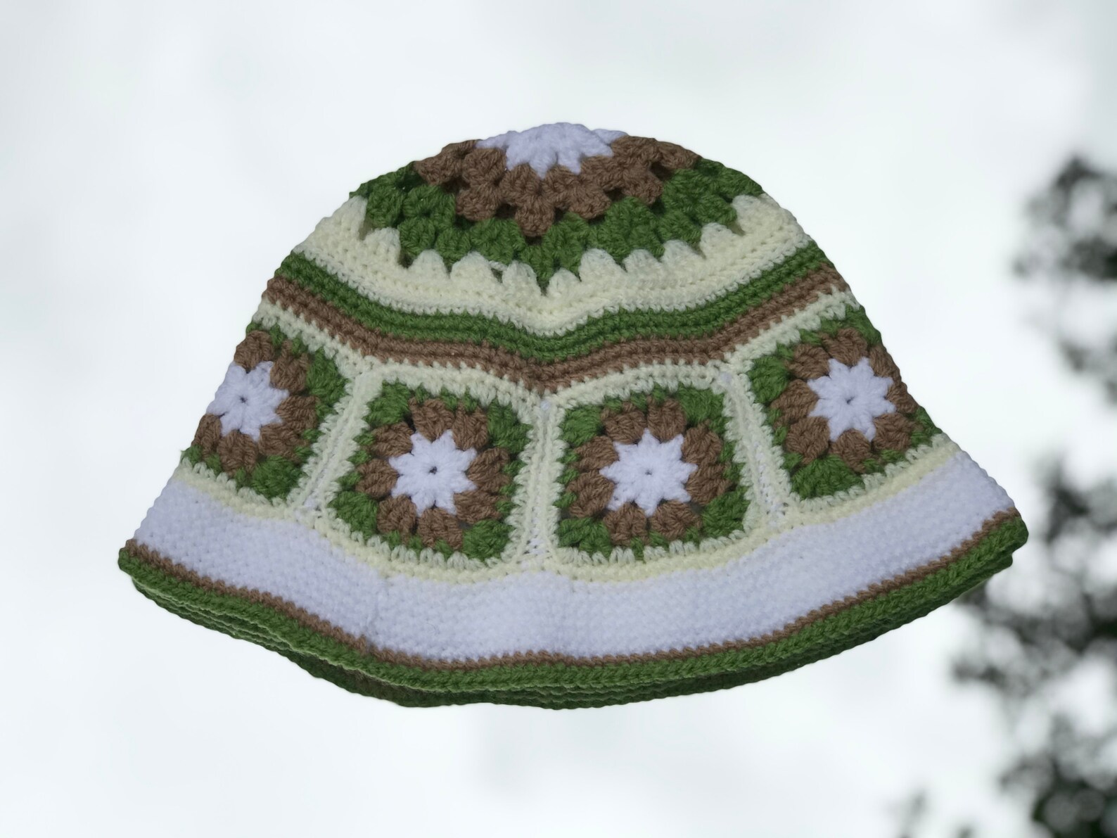 Crochet Bucket Hat / Sun Hat / Granny Square Bucket Hat / Hair Etsy