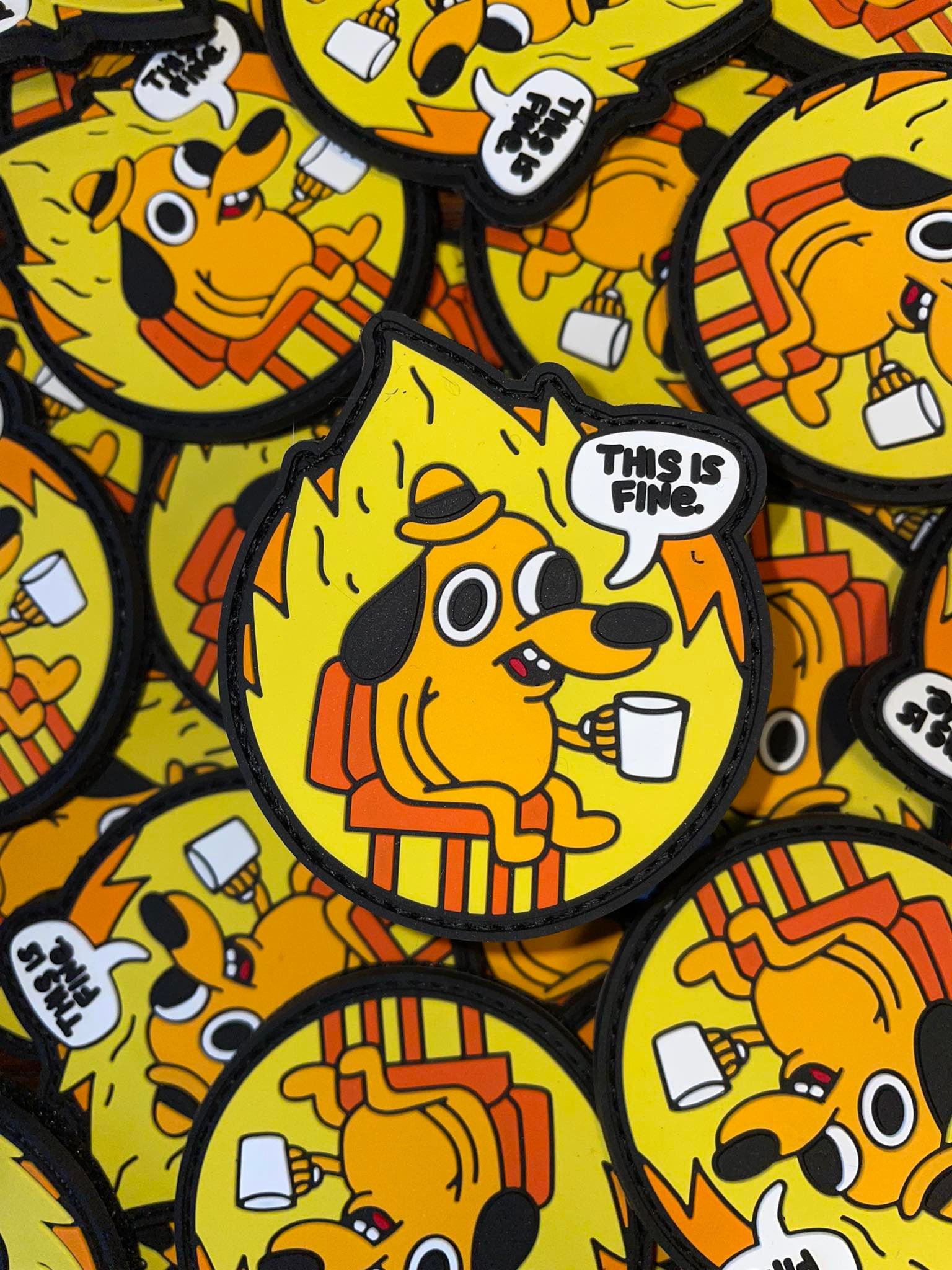 This Is Fine Dog Patch Funny Meme Embroidered Patches - Temu Australia