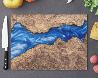 Kess InHouse BE1015AWB01 Wooden Cutting Board Blue Kess InHouse BE1015AWB01 Wooden Cutting Board Blue