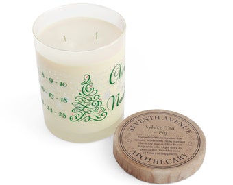 Seventh Avenue Advent Calendar Candle Personalized and Customizable Christmas Gift Scented Candle, 11oz