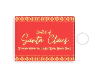 Santa Clause Card Holder Wallet / Santa Lost Wallet / Kids Stocking Stuffer / Elf on the Shelf