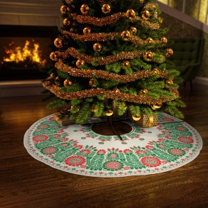 Hungarian Folk Art Christmas Tree Skirt