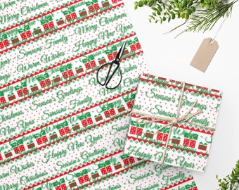 Personalized Season's Greetings Gift Wrapping Paper