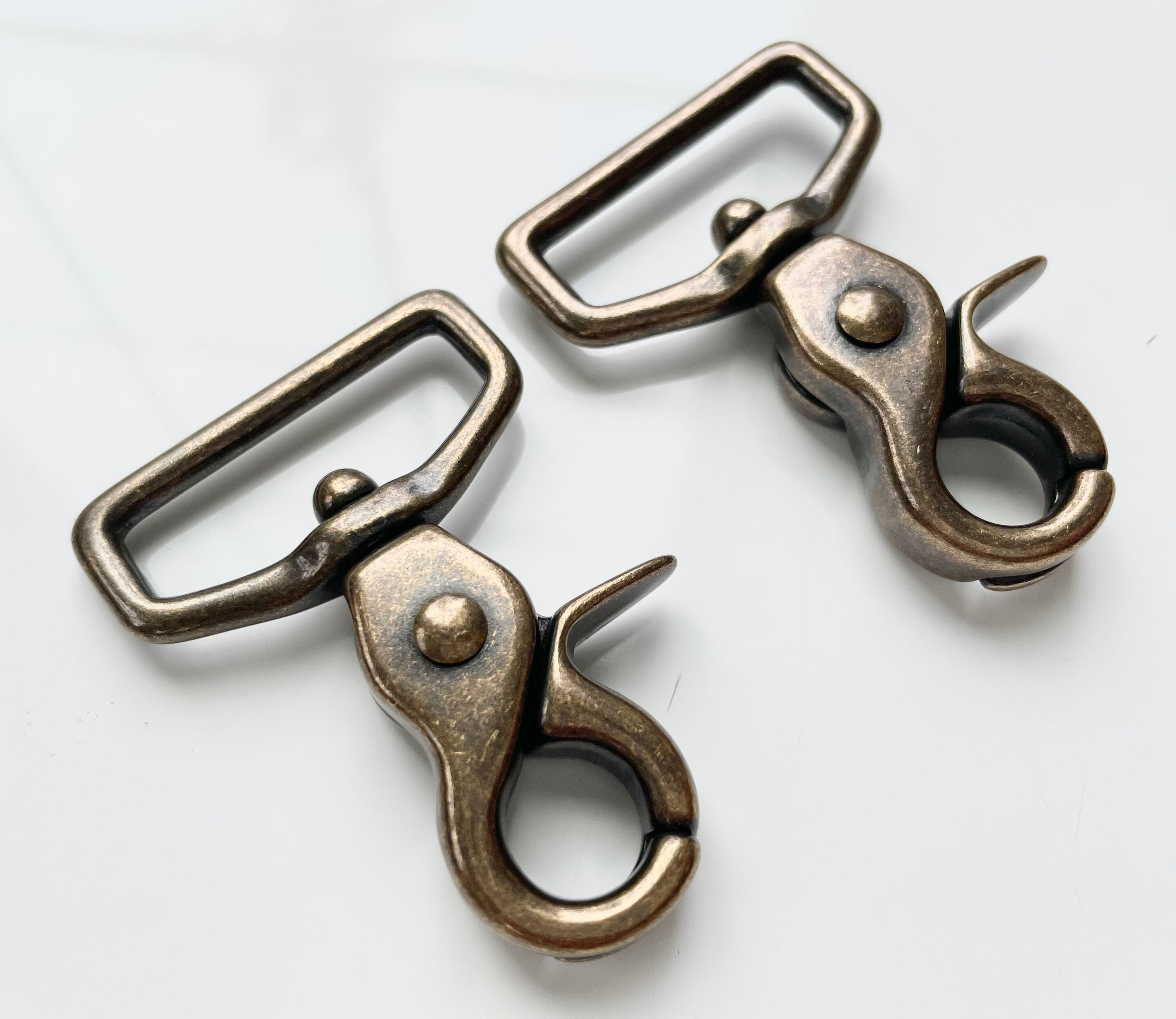1.25 Swivel Trigger Snap Set Of 2 Solid Antique Brass Etsy