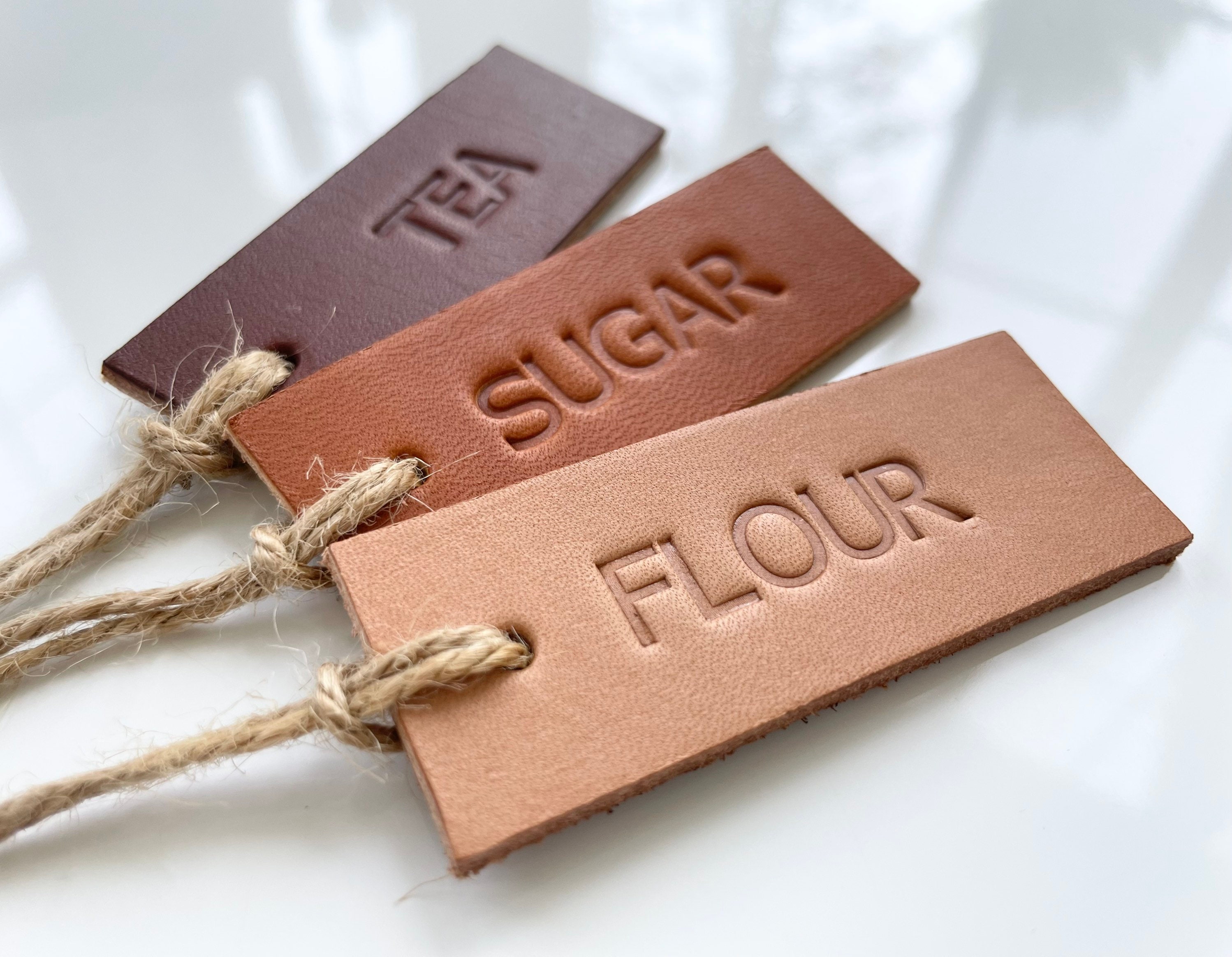 Custom Embossed Leather Tags 3 x 1 Veg Tan English Etsy
