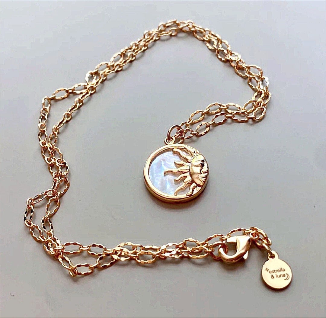 Rockyu Gold Sun And Moon Pendant Necklace - Hypoallergenic Stainless Steel Celestial Jewelry - View #11