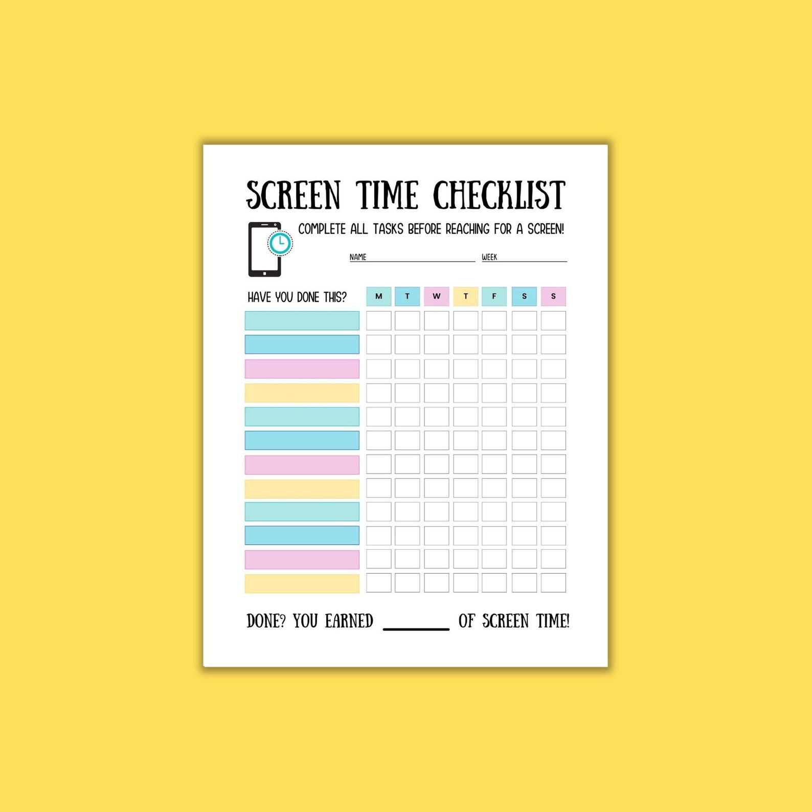 Kids Screen Time Checklist Tracker Cute Printable Chore Etsy Australia Kids screen time checklist tracker cute printable chore etsy australia