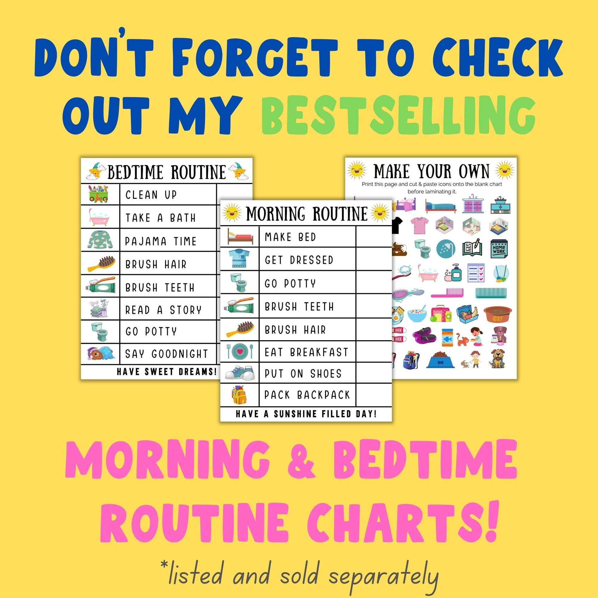 Kids After School Routine Charts, Cute Printable Checklist, Instant ...