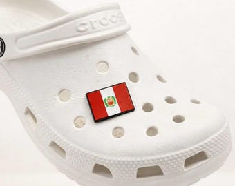 Peru Flag Charm for Crocs – PVC Shoe Accessory, Peruvian Pride Gift
