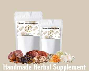 Organic 10 Mushroom Extract Blend Capsules – Vegetarian, Non-GMO
