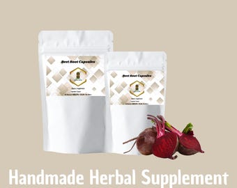 Organic Beet Root Capsules- Pure Beta vulgaris Extract 10:1 500mg Vegetarian Capsules